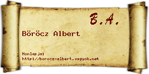 Böröcz Albert névjegykártya