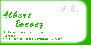 albert borocz business card