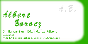 albert borocz business card